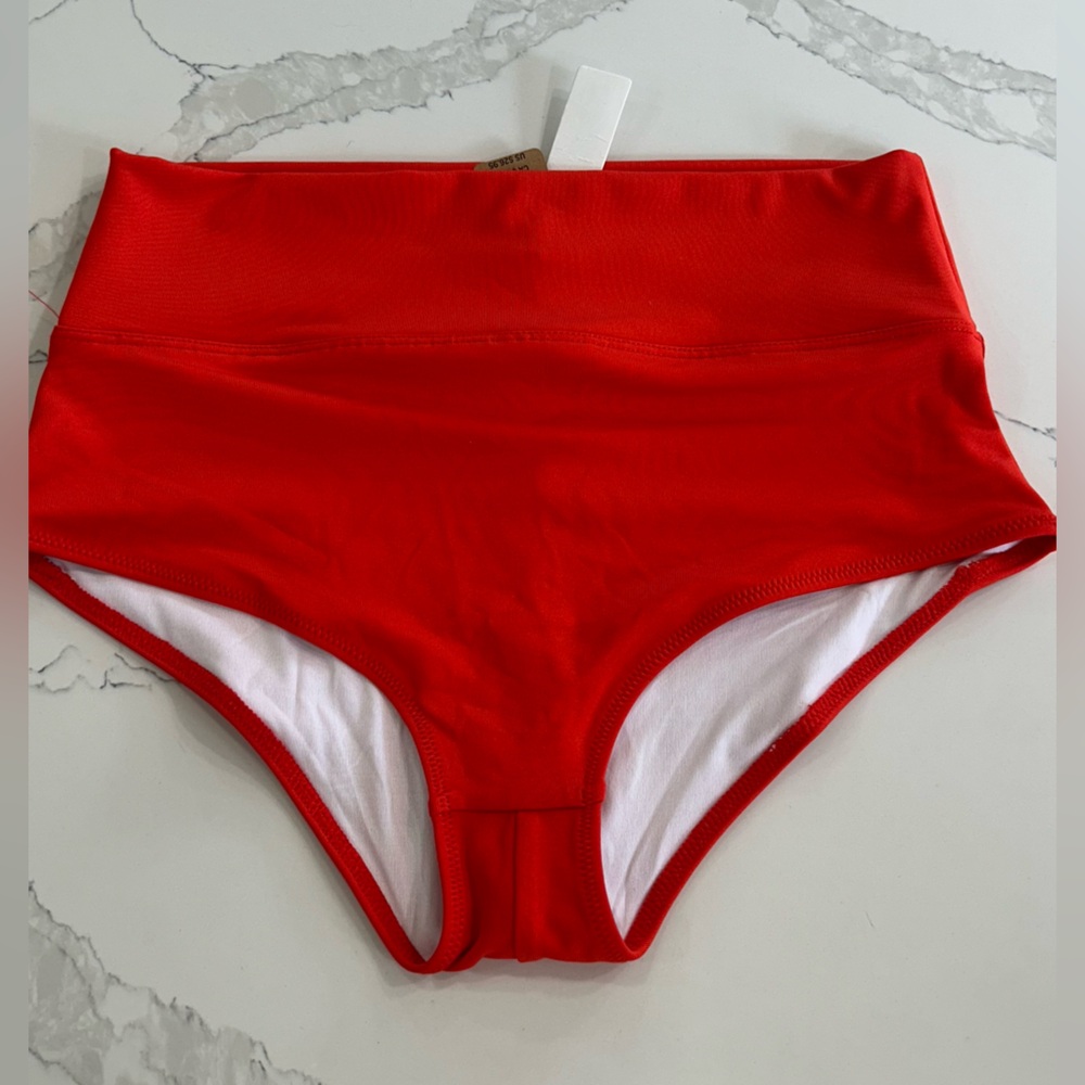Two PINK Victoria's Secret Red and Floral High-Waisted Bikini Bottoms